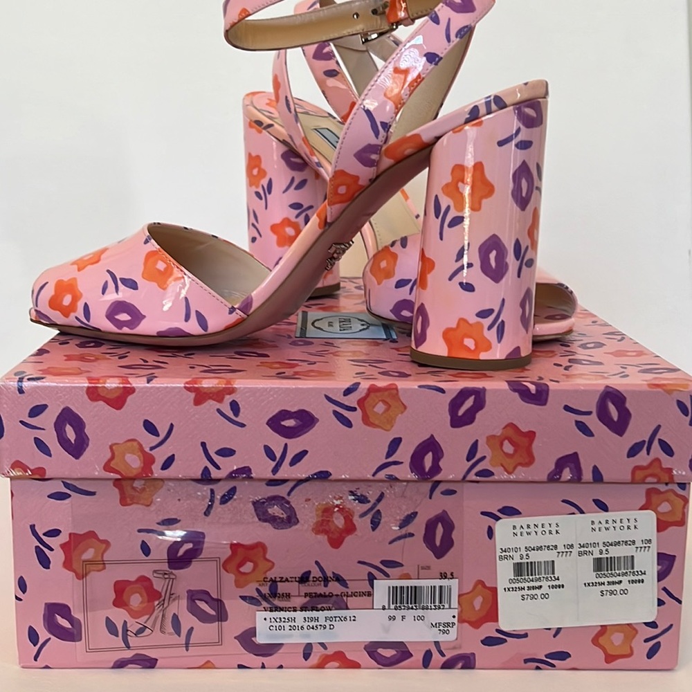 Prada Floral Print Sandals